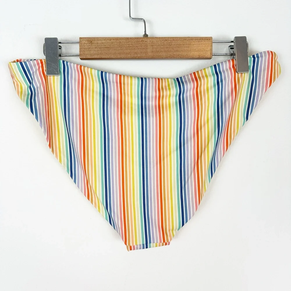 NWT Marine Layer‎ Reversible Havana Halter Bikini Stripe Swimsuit M/L